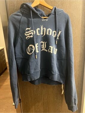 Off-White Navy Blue "School Of Law" Hoodie